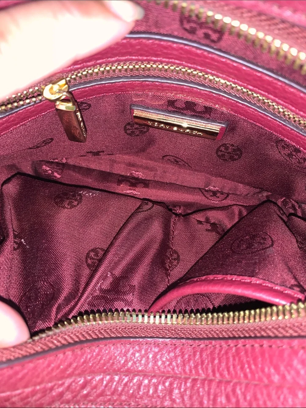 GUC Tory Burch Burgundy Crossbody Bag